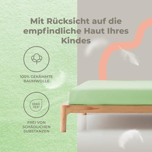 Soft Dream Spannbettlaken 90x200 cm Dunkelgrau – 100% gekämmte Baumwolle Jersey – für Kinder- & Juniorbett