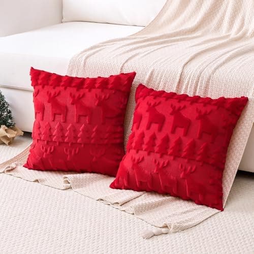 Artscope 2er-Set Kissenbezüge (40x40 cm) – weicher Kurzplüsch Wollsamt, Schneeflocke Creme Beige