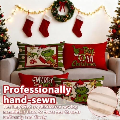 4er Set Kissenbezüge Weihnachten 40×80 cm – festliche Kissenhüllen für Sofa & Wohnzimmer
