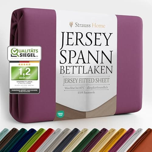 Jersey-Spannbettlaken / Spannbetttuch – 100% Baumwolle, 180x200–200x200 cm
