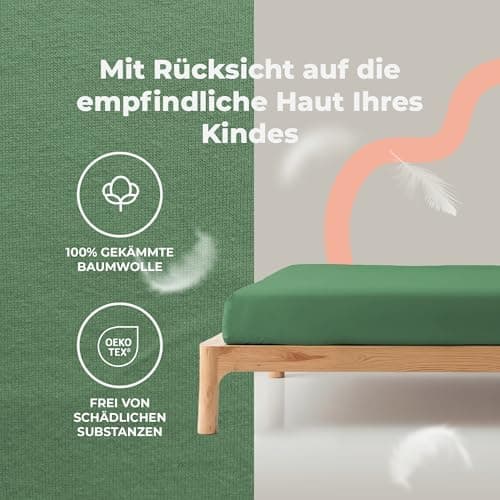 Soft Dream Spannbettlaken 90x200 cm Dunkelgrau – 100% gekämmte Baumwolle Jersey – für Kinder- & Juniorbett