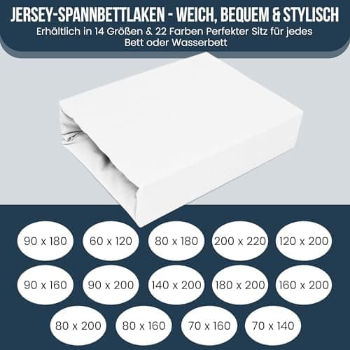 Elastisches Jersey-Spannbettlaken 90x180 cm – 100% Baumwolle, kuschelig warm