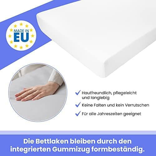 Elastisches Jersey-Spannbettlaken 90x180 cm – 100% Baumwolle, kuschelig warm