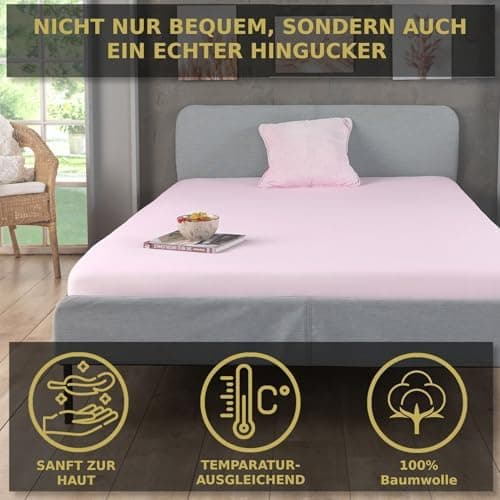 MALIKA® Spannbettlaken 120x200 cm – Jersey-Baumwolle Spannbetttuch, passend für Matratzen bis 28 cm