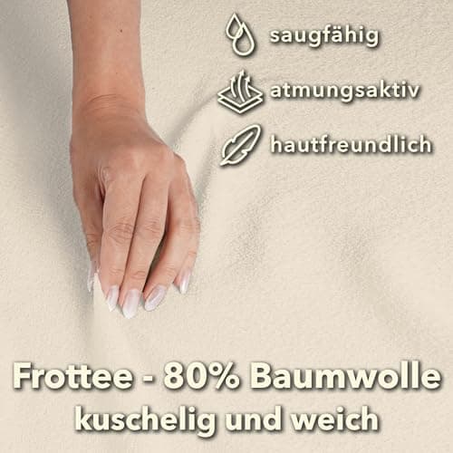 STUDIO Basic Frottee-Spannbettlaken 90 x 200 cm – weiches 80% Baumwolle/20% Polyester, elastisch & bügelfrei, OEKO-TEX f