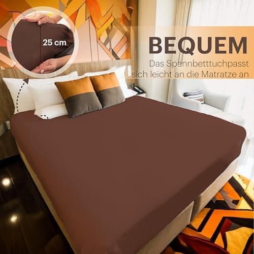 NatureMark Jersey-Spannbettlaken 2er-Pack – 100% Baumwolle, 90 x 200–100 x 200 cm, Creme/Natur