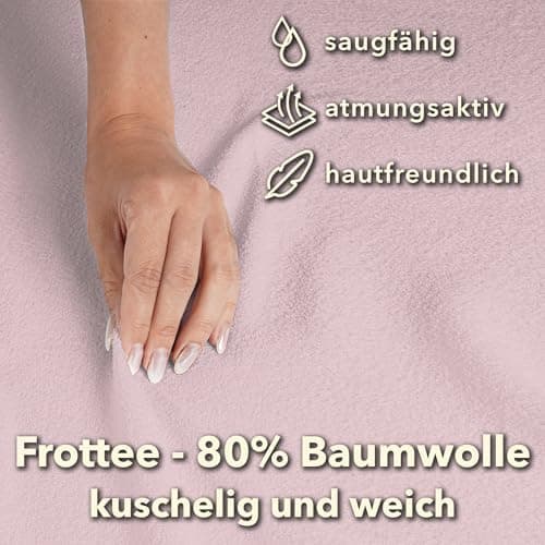 STUDIO Basic Frottee-Spannbettlaken 90 x 200 cm – weiches 80% Baumwolle/20% Polyester, elastisch & bügelfrei, OEKO-TEX f