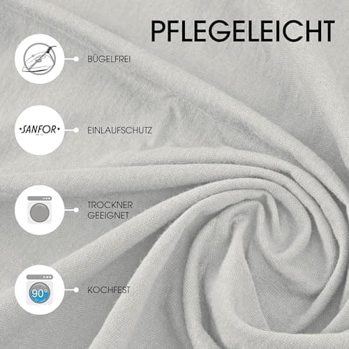 CelinaTex Jersey-Spannbettlaken 90x200–100x200 cm bis 26 cm Matratzenhöhe | 100% gekämmte Baumwolle | OEKO‑TEX STANDARD
