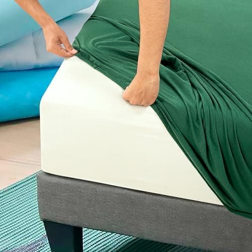 Jersey-Spannbettlaken 100% Baumwolle – 100% gekämmte Baumwolle, 90 x 200 cm (Steghöhe 27 cm)