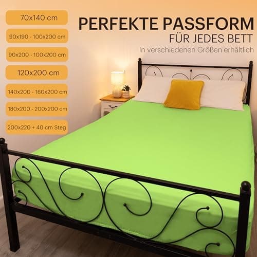 NatureMark Jersey-Spannbettlaken 2er-Pack – 100% Baumwolle, 90 x 200–100 x 200 cm, Creme/Natur