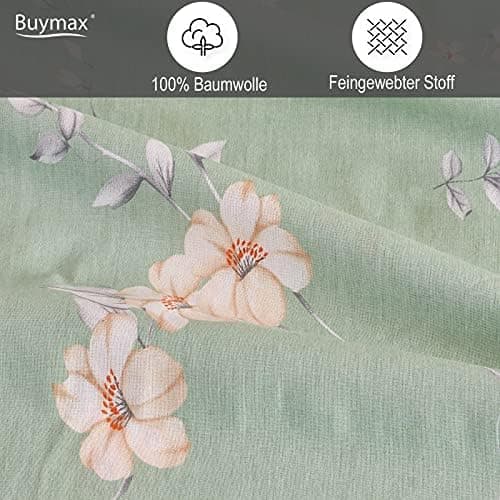 Buymax® Bettwäsche 200x200 3‑teilig (inkl. 2 x 80x80) – 100% Baumwolle Renforcé, OEKO‑TEX STANDARD 100