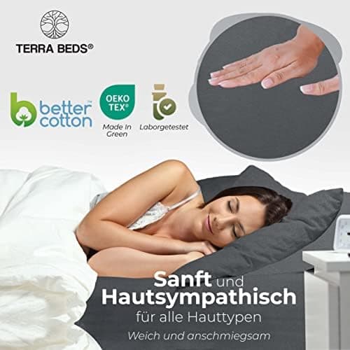 Premium Spannbettlaken 140x200–160x200 cm | 100% Baumwoll‑Jersey 160 g/m² | OEKO‑TEX MADE IN GREEN | 10 Farben