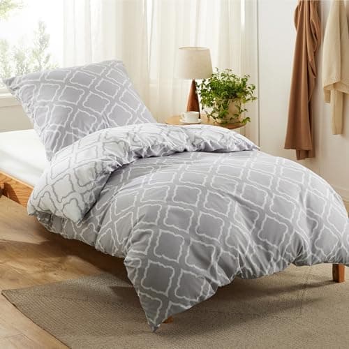 BEDSURE Bettwäsche-Set 135x200 (4-teilig) – Wendebettwäsche OEKO-TEX STANDARD 100 mit Reißverschluss, 2×80x80 Kissenbezü