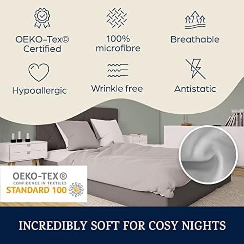 sleepwise Bettwäsche 135x200 Mikrofaser – ÖKO‑TEX zertifiziert, bügelfrei & knitterfrei, 2‑tlg. (inkl. 80x80 cm Kissenbe