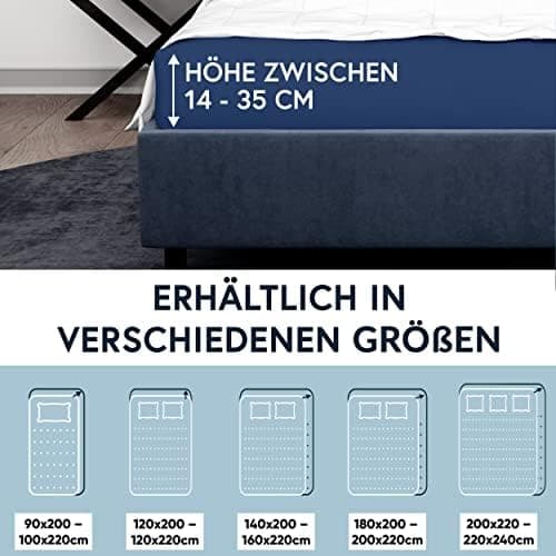 MOON-Luxury Spannbettlaken/Spannbetttuch Jersey-Stretch 230 g/m² OEKO-TEX – anthrazit, 90×200–100×220