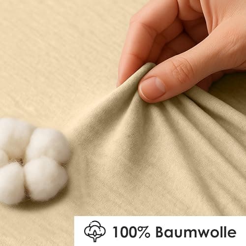 Jersey-Spannbettlaken / Spannbetttuch – 100% Baumwolle, 180x200–200x200 cm