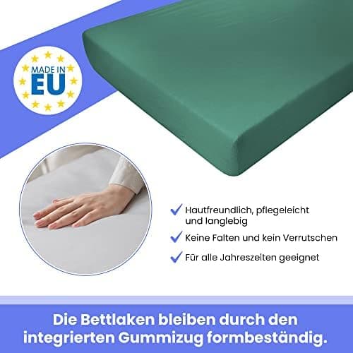 Best for Kids Spannbettlaken – 100% Baumwolle Jersey, 80×160 cm (Rostbraun)