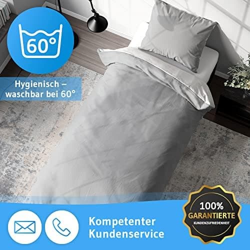 Bettwäsche 135x200 – 100% Renforce Baumwolle (OEKO-TEX STANDARD 100) | Set: Bettbezug 135x200 + Kissenbezug 80x80
