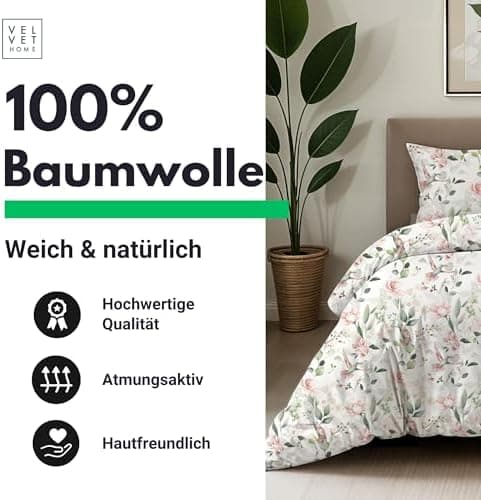Bettwäsche 155x220 Baumwolle Jeans Blau – 2-teilig mit Reißverschluss, Bettbezug 155x220 + Kissenbezug 80x80