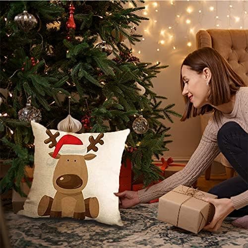 4er Set Kissenbezüge Weihnachten 40×80 cm – festliche Kissenhüllen für Sofa & Wohnzimmer