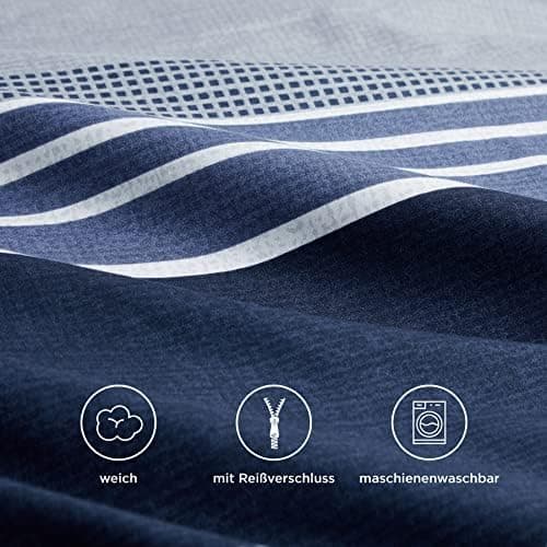 BEDSURE Bettwäsche-Set 135x200 (4-teilig) – Wendebettwäsche OEKO-TEX STANDARD 100 mit Reißverschluss, 2×80x80 Kissenbezü