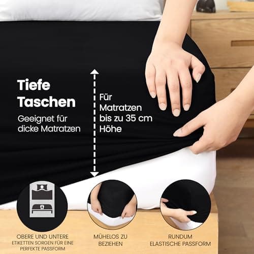 Utopia Bedding Spannbettlaken 180×200 cm – Grau, gebürstete Polyester‑Mikrofaser, OEKO‑TEX zertifiziert