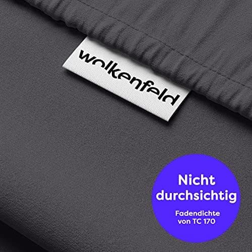 Wolkenfeld Baumwolle-Bettwäsche 135x200 mit Kissenbezug 80x80 – Atmungsaktiv, Hautfreundlich & Pflegeleicht – Hellgrau
