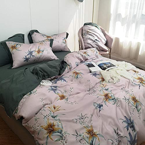 Tencel-Eisseide Bettwäsche-Set (doppelseitig, blau) – 4-teilig, 200×230 cm