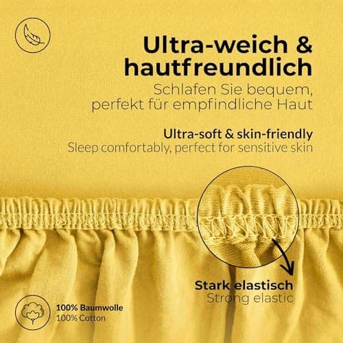 etérea Jersey-Spannbettlaken 80x200 cm Weiß – 100% Baumwolle, OEKO-TEX MADE IN GREEN & STANDARD 100