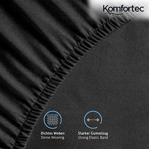 Komfortec Spannbettlaken 90x200 cm Jersey-Baumwolle – OEKO-TEX® Standard 100, Rundumgummizug für perfekte Passform, Weiß