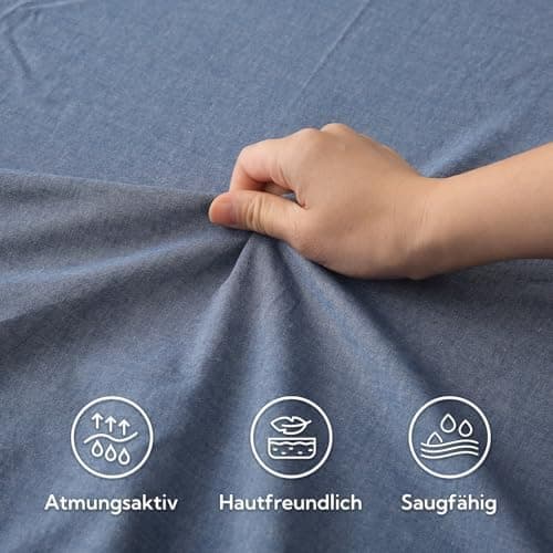 SOULFUL Spannbettlaken 120 x 200 cm (bis 25 cm Matratzenhöhe) – 100% gewaschene Baumwolle, atmungsaktiv & leinenartiger