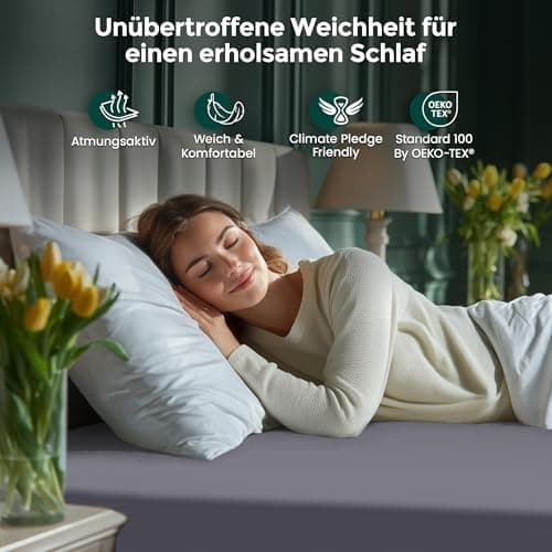 Utopia Bedding Spannbettlaken 120 x 200 cm für Matratzen bis 30 cm – gebürstete Mikrofaser, OEKO‑TEX® STANDARD 100