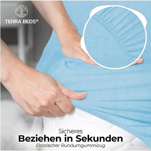 Premium Spannbettlaken 140x200–160x200 cm | 100% Baumwoll‑Jersey 160 g/m² | OEKO‑TEX MADE IN GREEN | 10 Farben