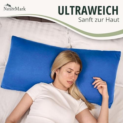 NatureMark Jersey Kissenbezüge – weich & atmungsaktiv, hautfreundlich – 40x40 cm, Anthrazit