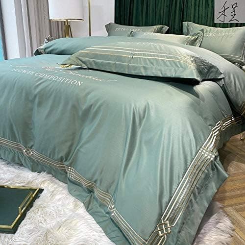Doppelseitiger Sommer-Bettbezug aus europäischer Eisseide, kühlend & wendbar – 4‑teiliges Set 200×230 cm für 1,5 m Bett