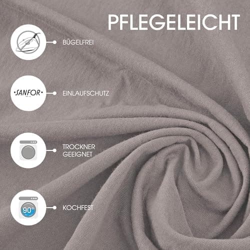 CelinaTex Jersey-Spannbettlaken 90x200–100x200 cm bis 26 cm Matratzenhöhe | 100% gekämmte Baumwolle | OEKO‑TEX STANDARD