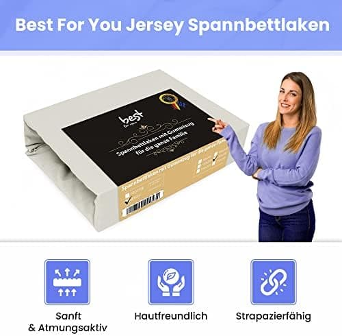 Spannbettlaken 100% Baumwolle Jersey – Für Kinder, weich & atmungsaktiv