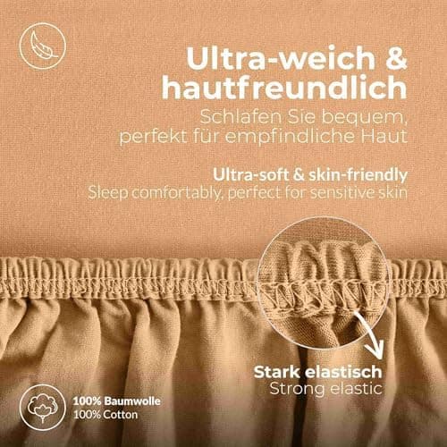 etérea Jersey-Spannbettlaken 80x200 cm Weiß – 100% Baumwolle, OEKO-TEX MADE IN GREEN & STANDARD 100