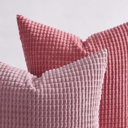 Topfinel Kissenbezüge 40x40 cm 4er-Set Rosa – Cord-Optik, flauschig, GRS‑zertifiziert