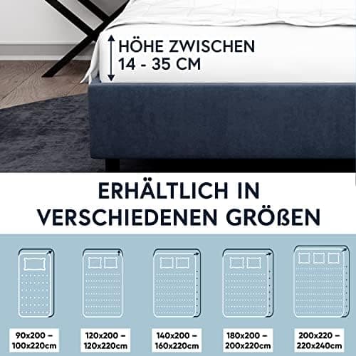 MOON-Luxury Spannbettlaken/Spannbetttuch Jersey-Stretch 230 g/m² OEKO-TEX – anthrazit, 90×200–100×220