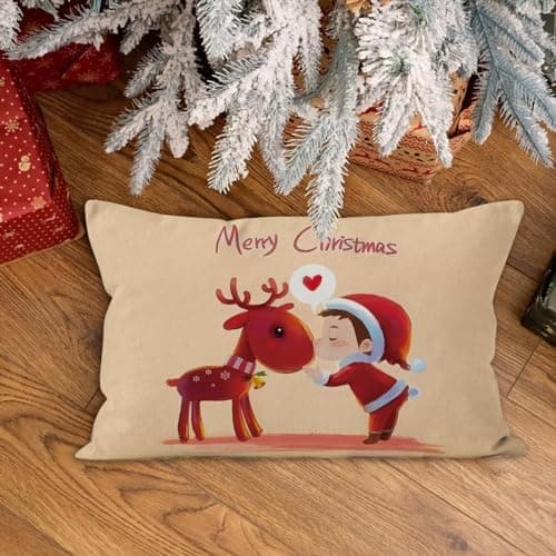 4er Set Kissenbezüge Weihnachten 40×80 cm – festliche Kissenhüllen für Sofa & Wohnzimmer