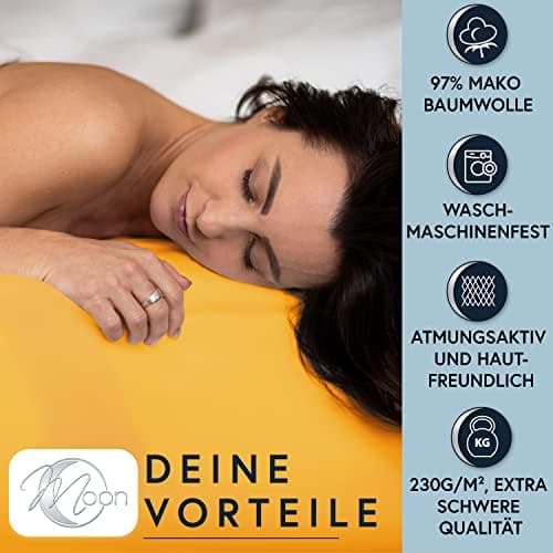 MOON-Luxury Spannbettlaken/Spannbetttuch Jersey-Stretch 230 g/m² OEKO-TEX – anthrazit, 90×200–100×220