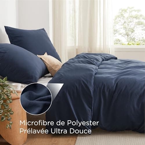 BEDSURE Bettwäsche 135x200 4‑teilig – Weiches Baumwoll‑Feeling Bettwäsche‑Set 135 x 200 cm, inkl. 2 Kissenbezüge 80x80,