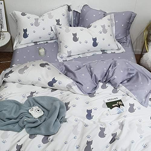 Tencel-Eisseide Bettwäsche-Set (doppelseitig, blau) – 4-teilig, 200×230 cm