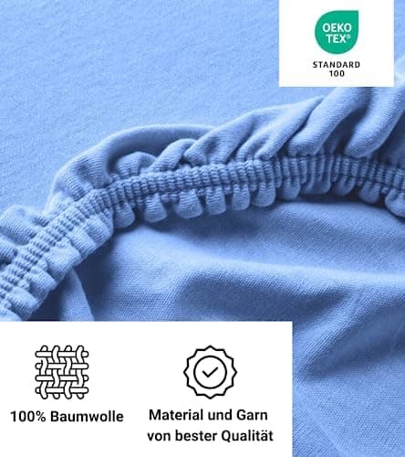 BMISTY Jersey-Spannbettlaken 90x200 cm – Baumwolle, OEKO‑TEX® zertifiziert