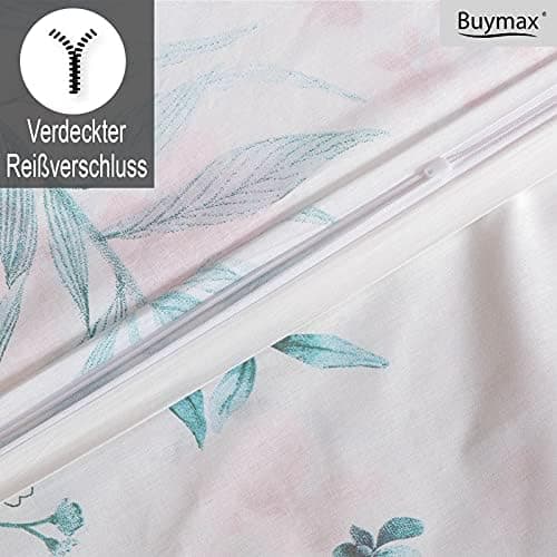 Buymax® Bettwäsche 200x200 3‑teilig (inkl. 2 x 80x80) – 100% Baumwolle Renforcé, OEKO‑TEX STANDARD 100