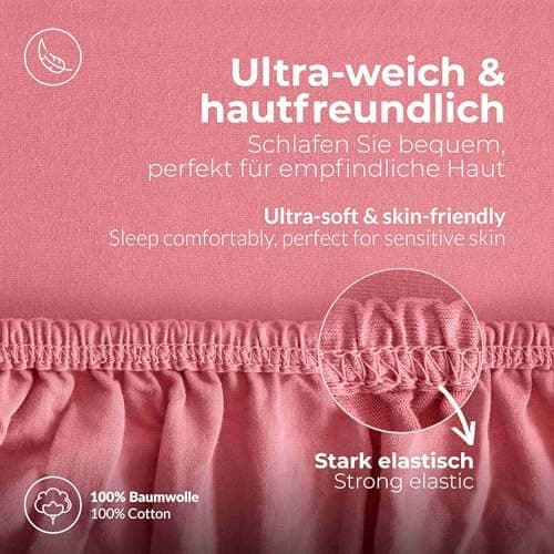 etérea Jersey-Spannbettlaken 80x200 cm Weiß – 100% Baumwolle, OEKO-TEX MADE IN GREEN & STANDARD 100