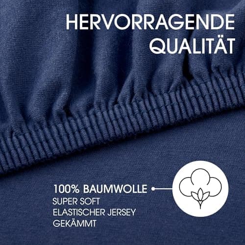 CelinaTex Jersey-Spannbettlaken 90x200–100x200 cm bis 26 cm Matratzenhöhe | 100% gekämmte Baumwolle | OEKO‑TEX STANDARD