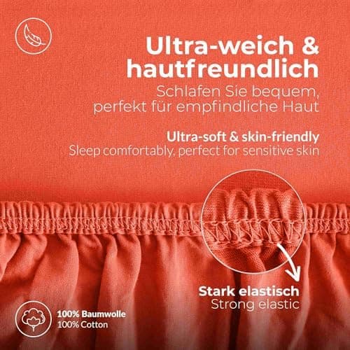 etérea Jersey-Spannbettlaken 80x200 cm Weiß – 100% Baumwolle, OEKO-TEX MADE IN GREEN & STANDARD 100