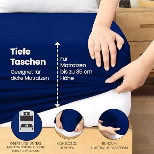 Utopia Bedding Spannbettlaken 180×200 cm – Grau, gebürstete Polyester‑Mikrofaser, OEKO‑TEX zertifiziert
